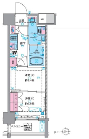GENOVIA浅草Ⅵskygardenの間取り