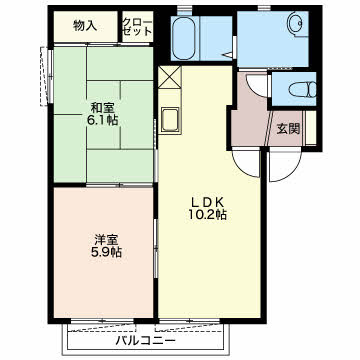 【間取り】 | シャトーバリュージュＡ