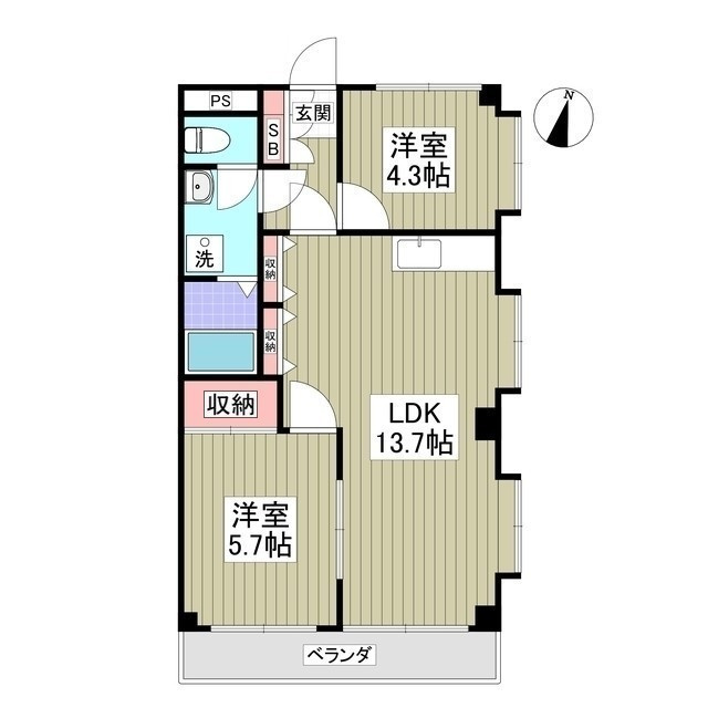 千代田マンション　川越の間取り
