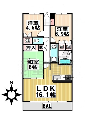 【間取り】 | パークホームズ覚王山　SOUTH