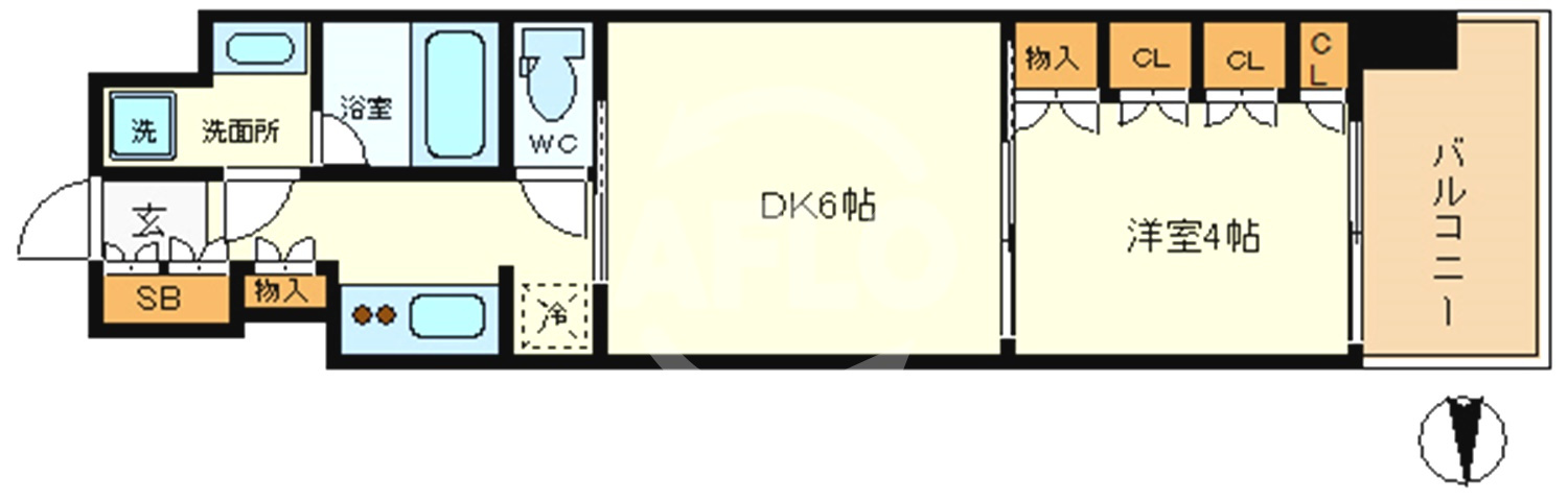 ブランズ北堀江プレイスの間取り|ブランズ北堀江プレイス　間取り図
