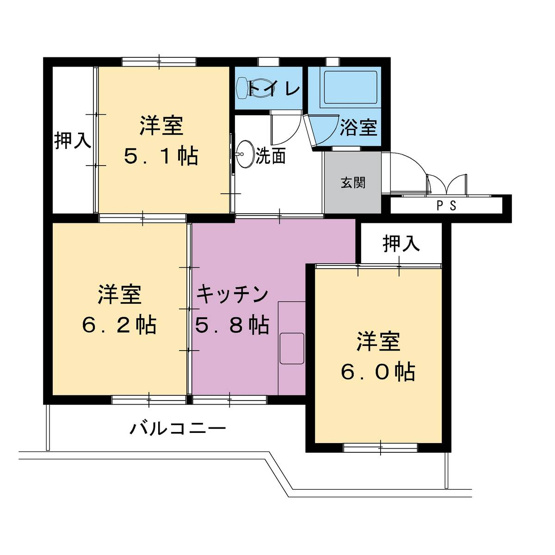 【間取り】 | ビレッジハウス井村