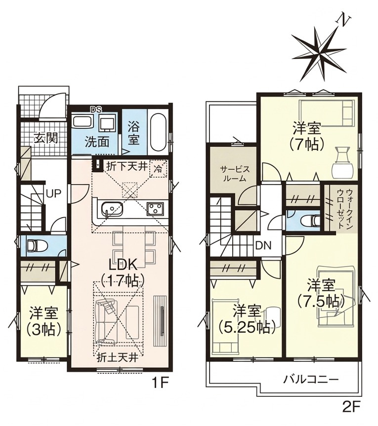 [新築住宅] 鴻巣市小松 5期 全2棟の区画図