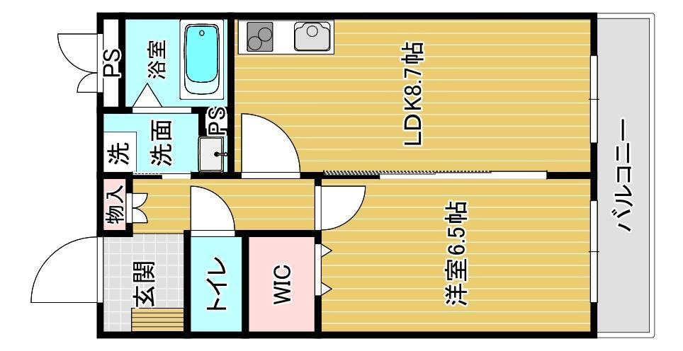 西宮市松原町の賃貸マンションの間取り