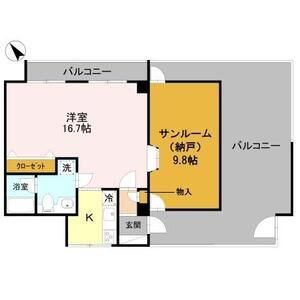 神戸市東灘区岡本１丁目の賃貸マンションの間取り