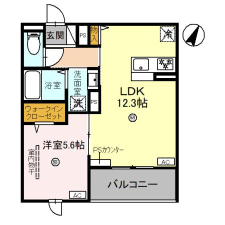 神戸市灘区岩屋北町２丁目のアパートの間取り