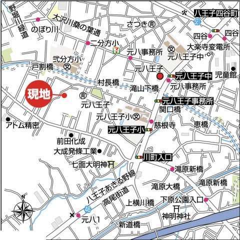 『八王子市新築戸建て』八王子市弐分方町733【仲介手数料無料】　１１期の地図|～仲介手数料無料☆八王子ひなた不動産～八王子市弐分方町　新築戸建て