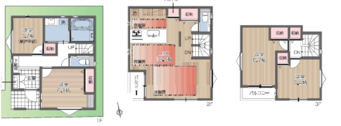 世田谷区桜丘　新築戸建B号棟の間取り