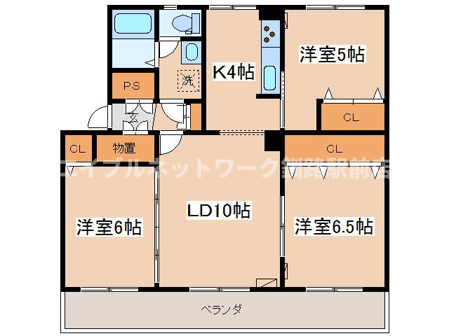 釧路市堀川町の賃貸マンションの間取り