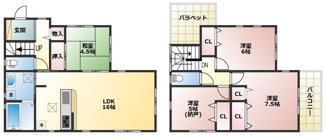 【間取り】 | 加古川市平岡町一色　新築戸建 | ◆4LDK◆
リビング隣にうれしい居室♪