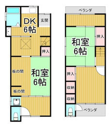 浜田町４丁目24　堀内貸家の間取り