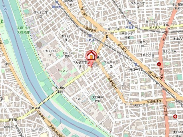 【地図】ブライズ下丸子DUE
