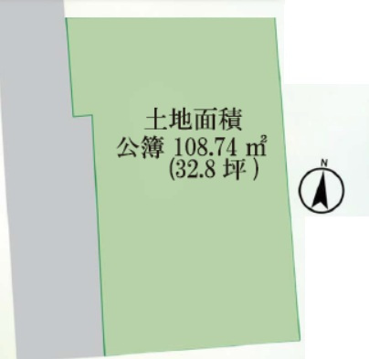 世田谷区北沢　建築条件なし売地の土地図