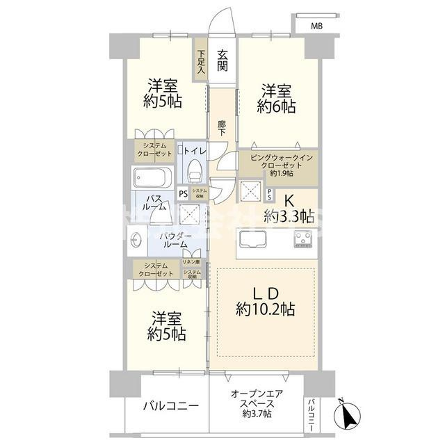北区志茂３丁目の賃貸マンションの間取り