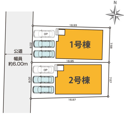 【区画図】 | 藤枝市高柳2丁目 3期 新築一戸建て 2号棟 | 2号棟の区画図です