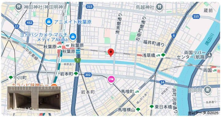 ★仲介手数料無料★ベラカーサ秋葉原（秋葉原周辺で大規模開発　オフィスや住宅の複合ビル）の地図