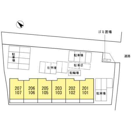 コンフォーティア三城の区画図