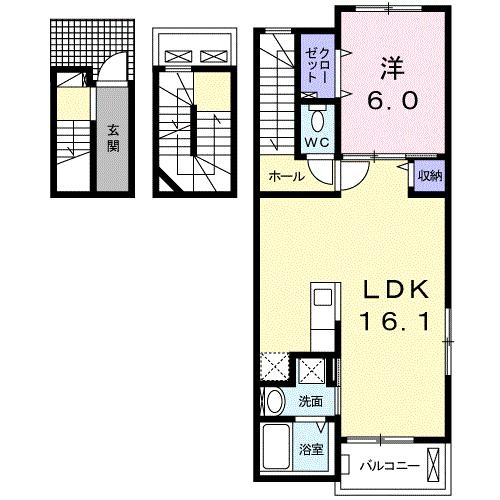 イースト　グレイス　Ａの間取り