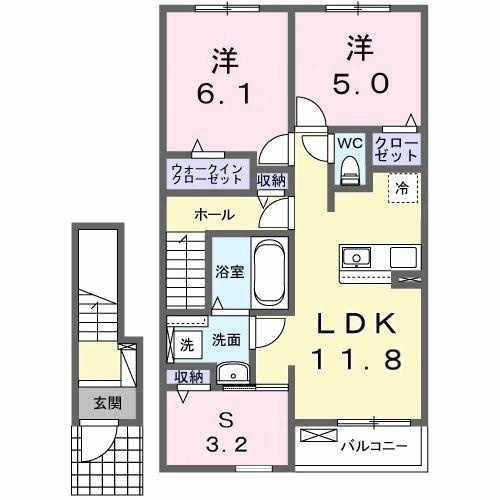 カレント　レジデンス　下増田Ⅰの間取り