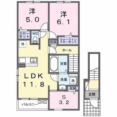 カレント　レジデンス　下増田Ⅰの間取り