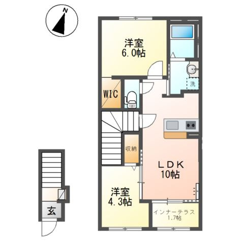 仮）つくばみらい市小絹新築アパートの間取り