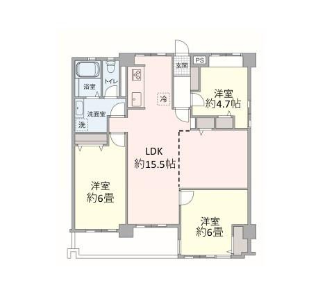 野庭団地６３４－２号棟の間取り
