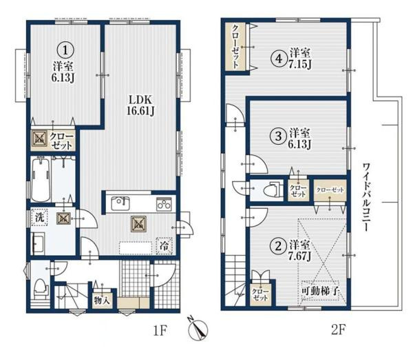 横浜市青葉区つつじが丘の新築一戸建の間取り