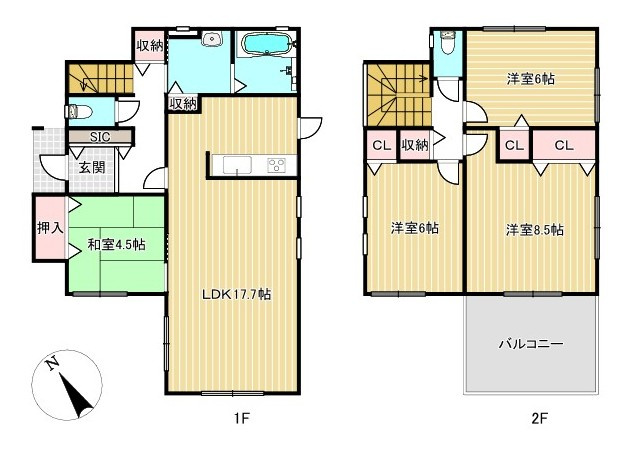 戸建 姫路市青山西３丁目の間取り