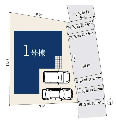 【横浜市磯子区岡村1丁目13-25新築戸建て】★仲介手数料無料★の区画図