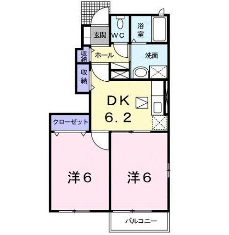 カーサ　フィオーレ　Ⅱの間取り