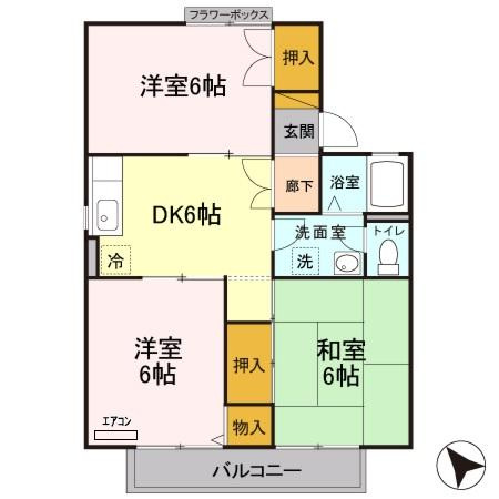 ドミール城西　Ａ/Ｂ/Ｃ/Ｄの間取り
