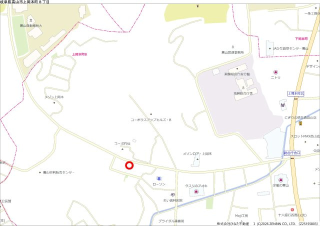 ○26/7/25NEW　戸建　高山市上岡本町　1750万の地図