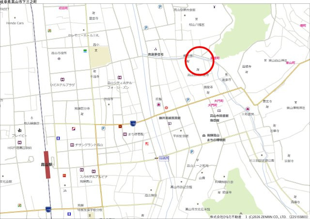 2026/7/31NEW　戸建　高山市下一之町　8000万　事業用・簡易宿所の地図