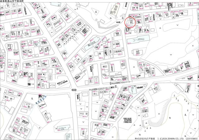 2026/7/29NEW　戸建　高山市下岡本町　750万の地図