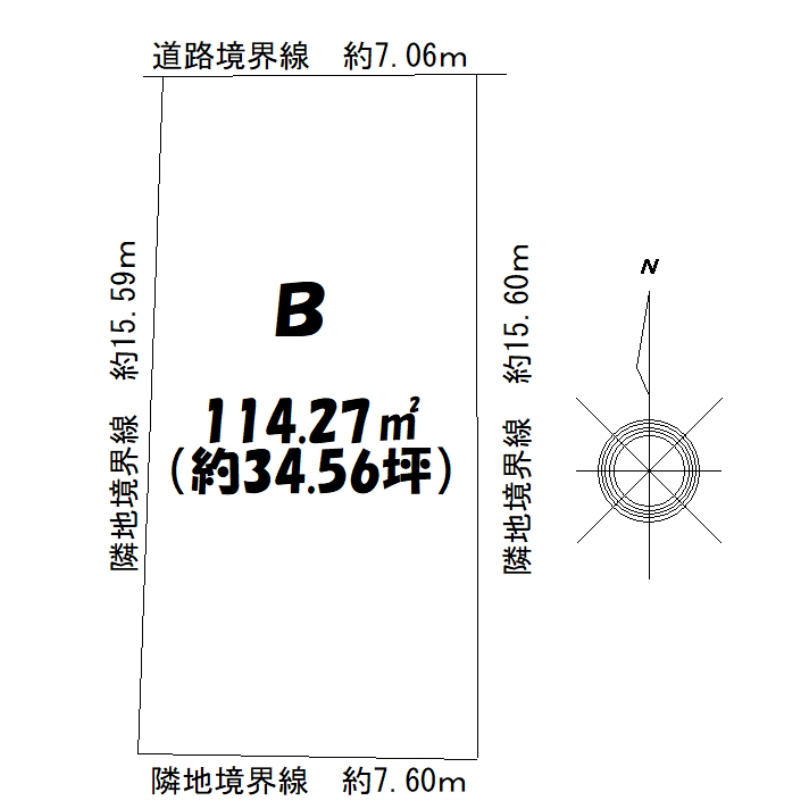 【トーヨーホーム売主/売土地】細川町鳥ヶ根　Ｂ区画の区画図