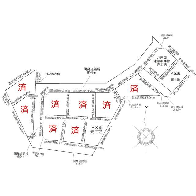 【トーヨーホーム売主/売土地】東郷春木下鏡田　K区画の区画図|全体区画図