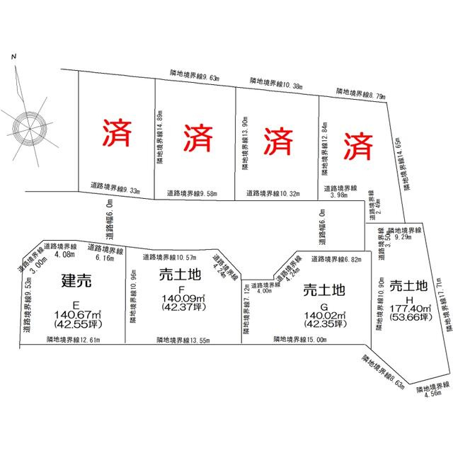 【トーヨーホーム売主/売土地】瀬戸市坂上町Ⅳ F区画の区画図|全体区画図