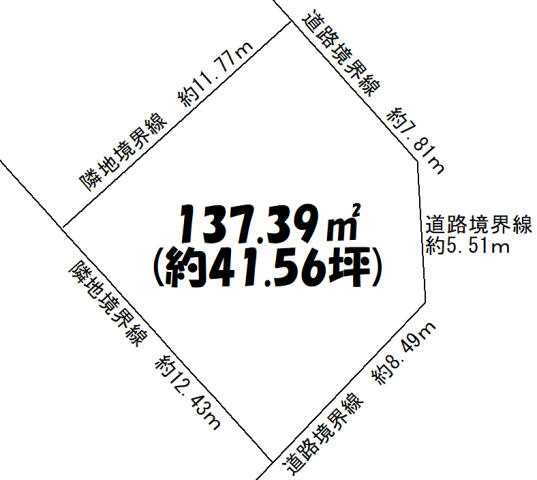 【トーヨーホーム売主/売土地】前飛保町寺町ⅢD区画の区画図|D区画図
価格：10390000円