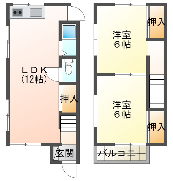 乙木3丁目貸家の間取り