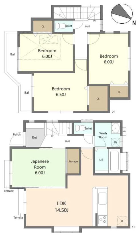 青梅市谷野の中古一戸建の間取り