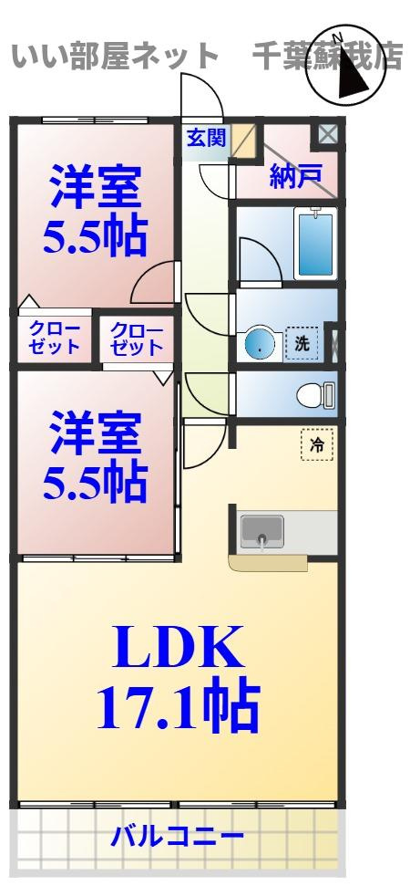 ペレーネ増嶋の間取り|ひと味違う？不動産屋のイメージを変えたい！『いい部屋ネット千葉蘇我店』へ是非お越しください♪