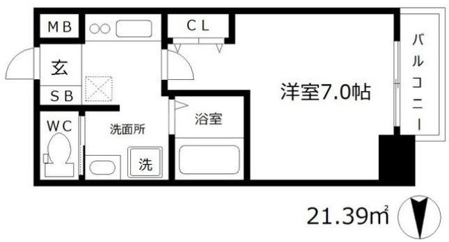 SK南森町の間取り|SK南森町　開放感のある間取り