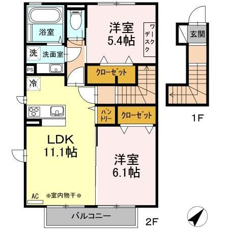 【間取り】 | ターナ木曽西B棟(ターナキソニシビートウ)