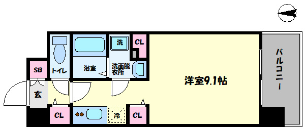 エス・キュート梅田中崎町の間取り|エス・キュート梅田中崎町　間取り