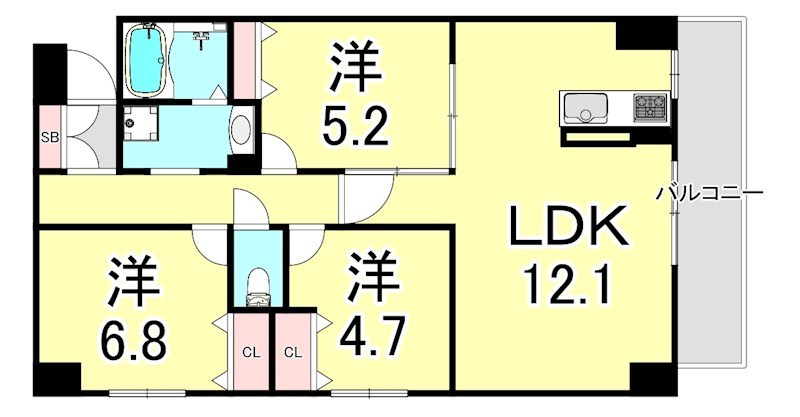 ロジュマンヴェール若草の間取り