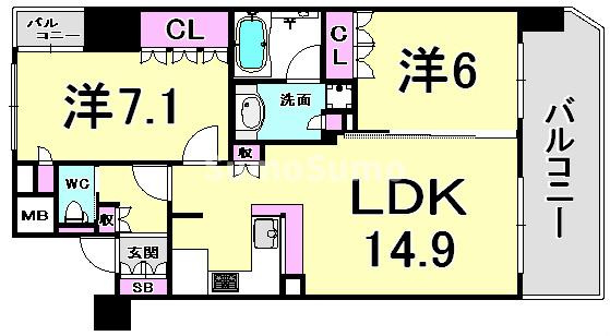 リーガル神戸海岸通りの間取り