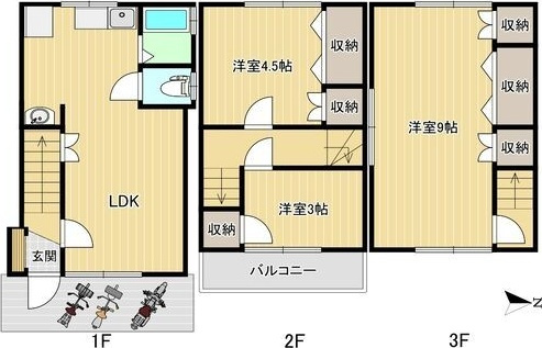 武庫之荘2丁目貸家(14-13)の間取り