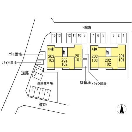 ティフブルー湘南 B棟の区画図