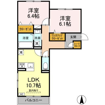 ティフブルー湘南 B棟の間取り