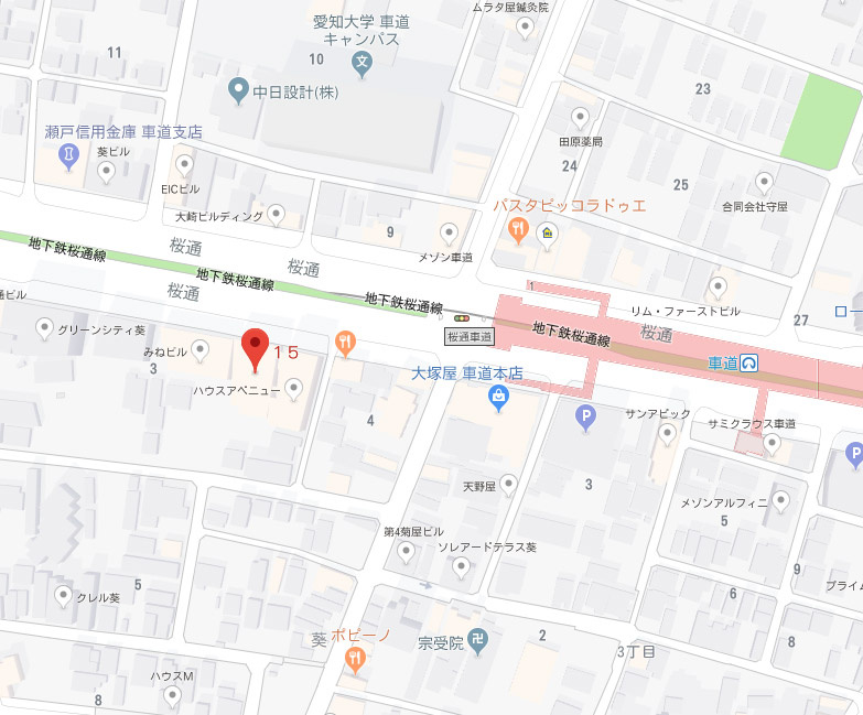 ふぁみ～ゆ葵ビルの地図